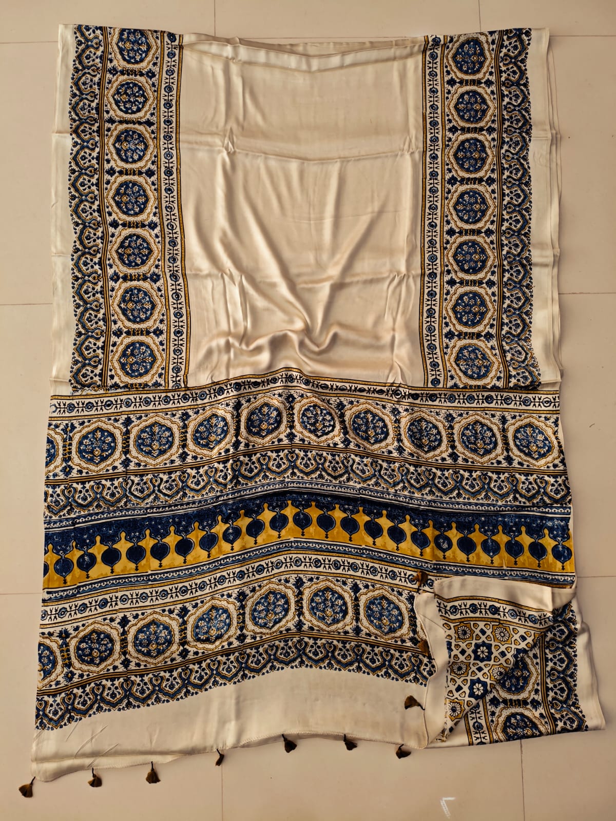 Red Ajrakh Print Handblock Printed Modal Silk Saree – Authentic Ajrakh Manufacturer from Gujarat